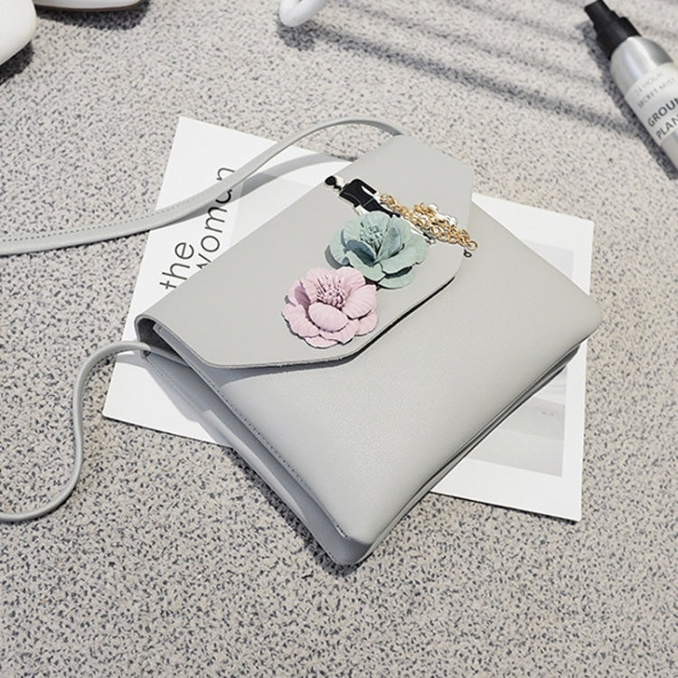 3D Flowers PU Leather Shoulders Ladies Bag