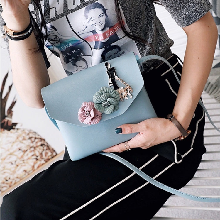 3D Flowers PU Leather Shoulders Ladies Bag