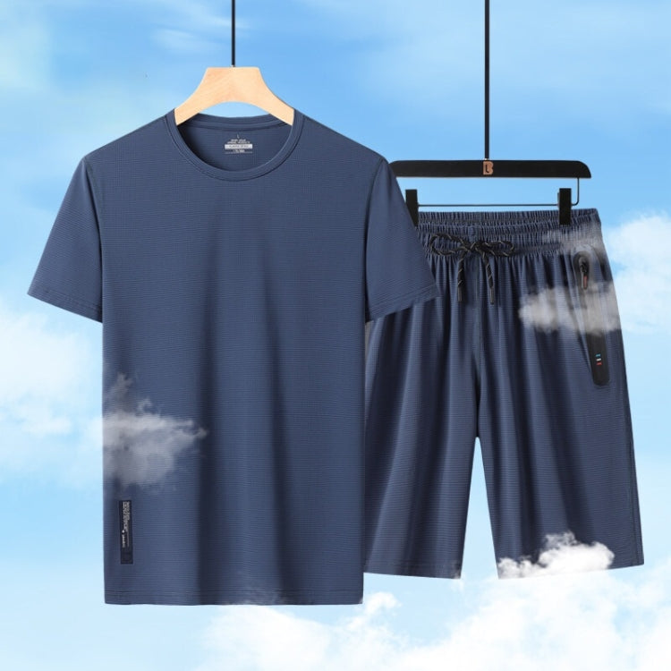 Ice Silk Casual Round Neck Quick Dry Short Sleeve Shorts Suit
