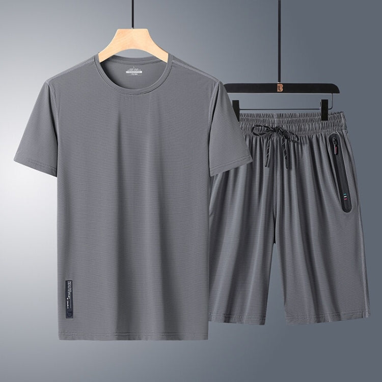 Ice Silk Casual Round Neck Quick Dry Short Sleeve Shorts Suit