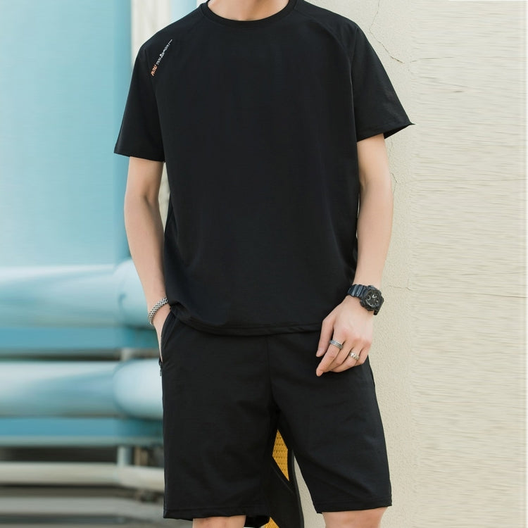 Ice Silk Thin Men Short-sleeved Quick-drying Two-piece Suit