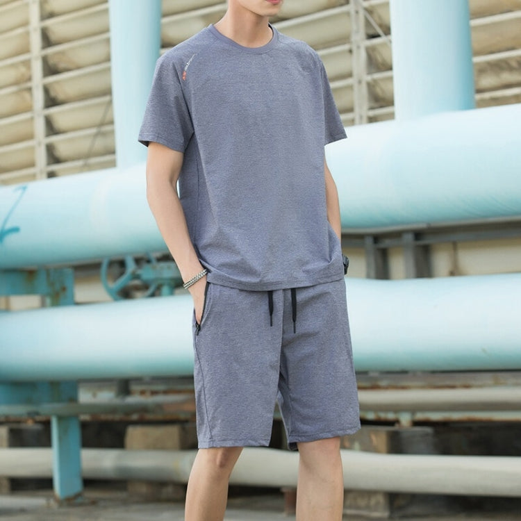 Ice Silk Thin Men Short-sleeved Quick-drying Two-piece Suit