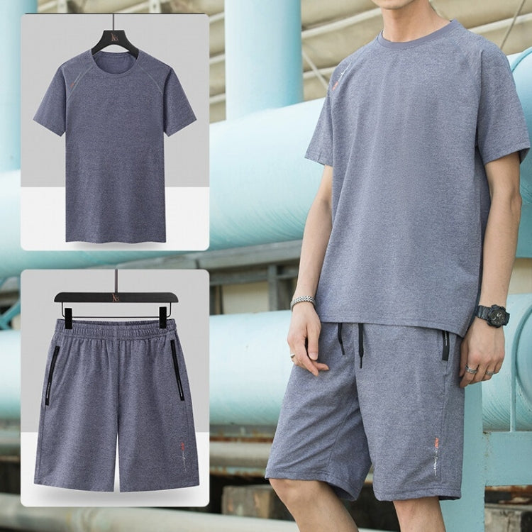 Ice Silk Thin Men Short-sleeved Quick-drying Two-piece Suit