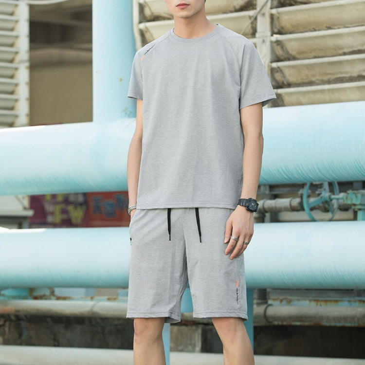 Ice Silk Thin Men Short-sleeved Quick-drying Two-piece Suit