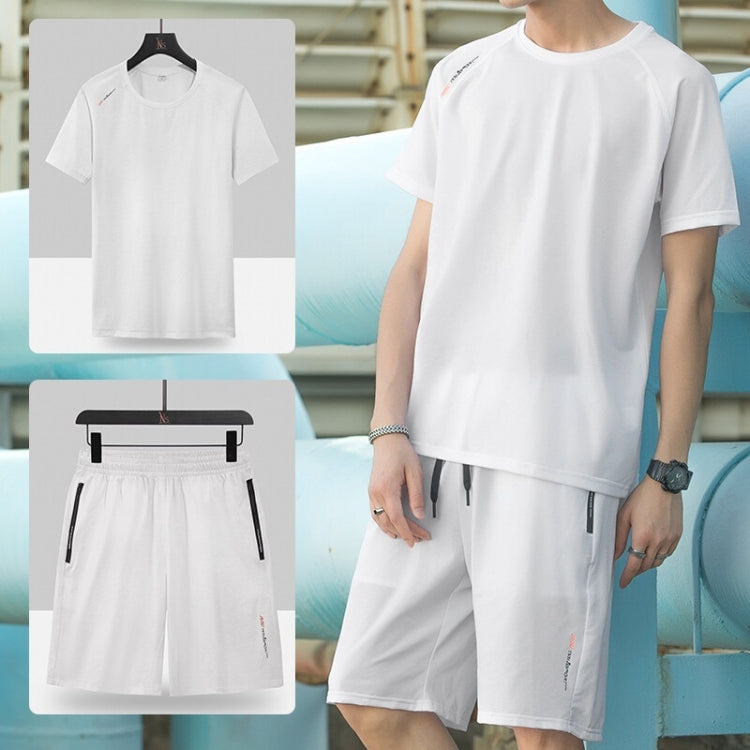 Ice Silk Thin Men Short-sleeved Quick-drying Two-piece Suit