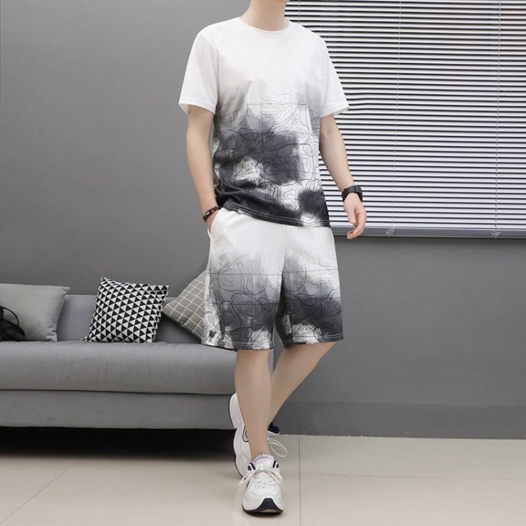 Men Loose Short Sleeve Shorts Casual Suit