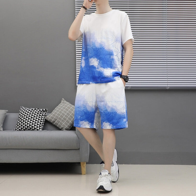 Men Loose Short Sleeve Shorts Casual Suit