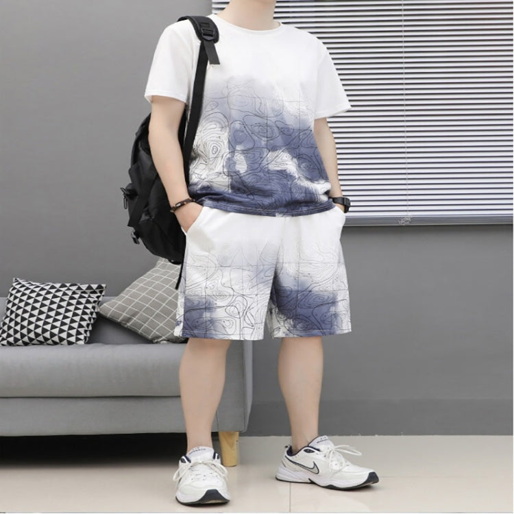 Men Loose Short Sleeve Shorts Casual Suit
