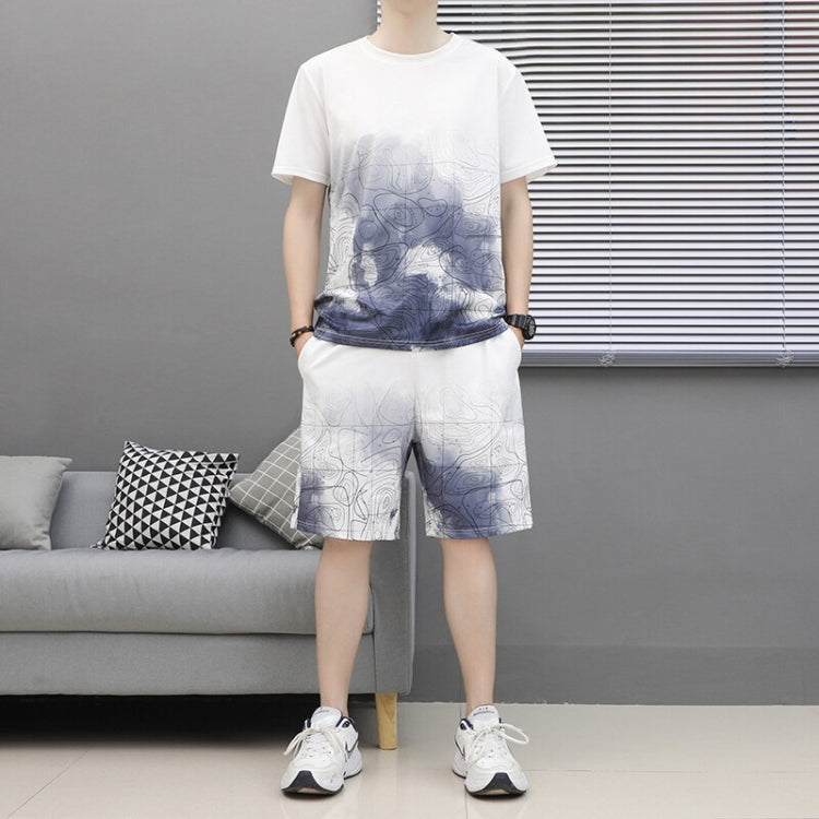 Men Loose Short Sleeve Shorts Casual Suit