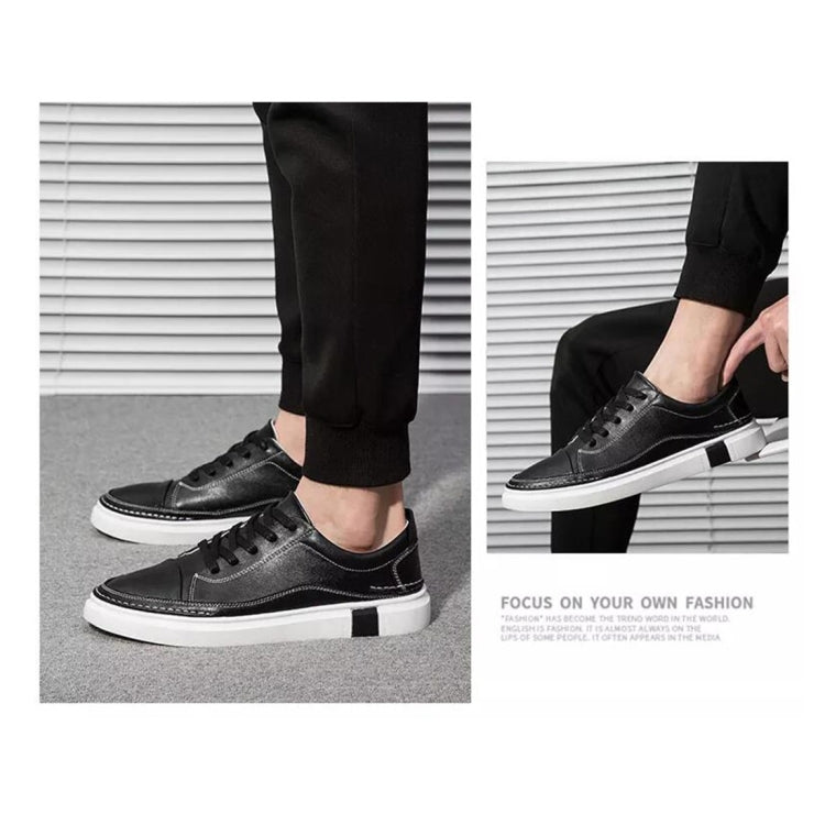 Youth Fashion Men Shoes Leather Shoes Casual Microfiber Leather Lace up Boy Shoes