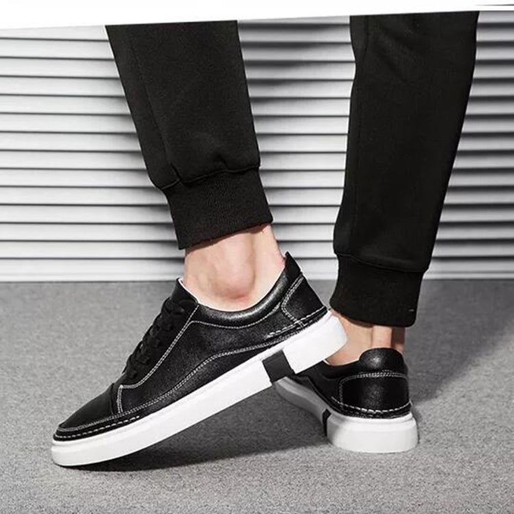 Youth Fashion Men Shoes Leather Shoes Casual Microfiber Leather Lace up Boy Shoes