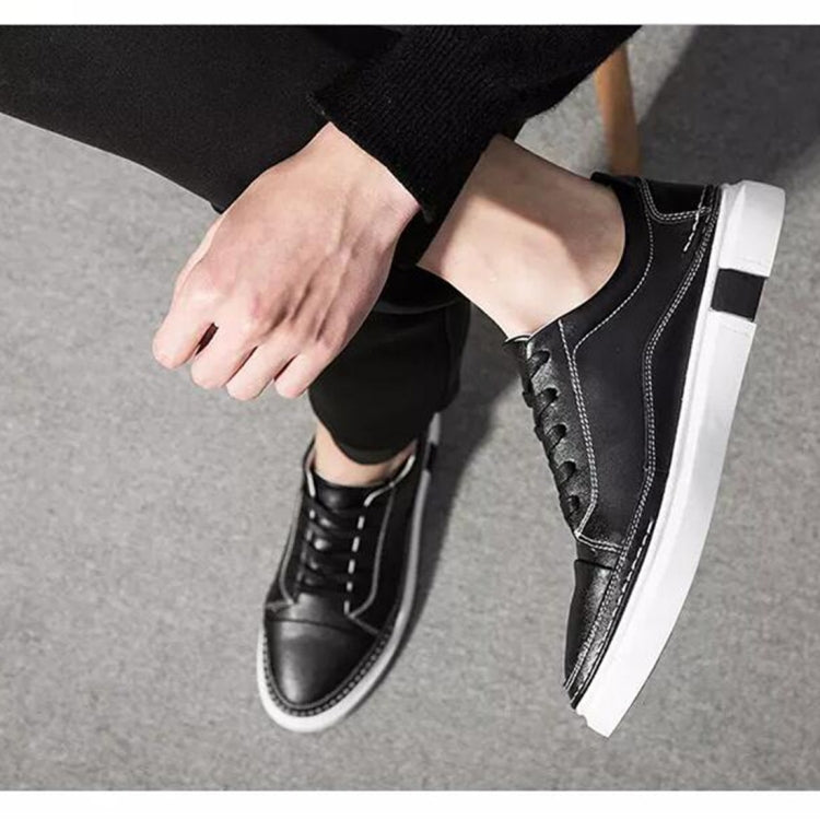 Youth Fashion Men Shoes Leather Shoes Casual Microfiber Leather Lace up Boy Shoes
