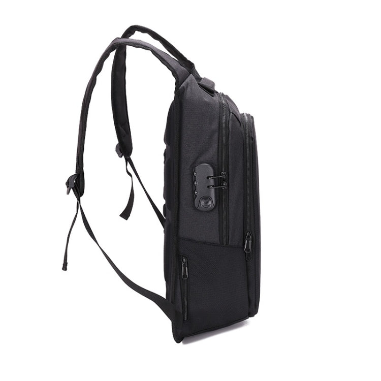 Multi-Function Oxford Portable Casual Double Shoulders School Bag Travel Backpack Bag with Earphone Line Hole & USB Charging