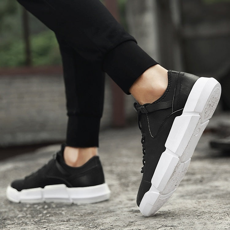 Soft Surface Microfiber Breathable Thick Bottom Sports Casual Shoes Increase Shoes for Men
