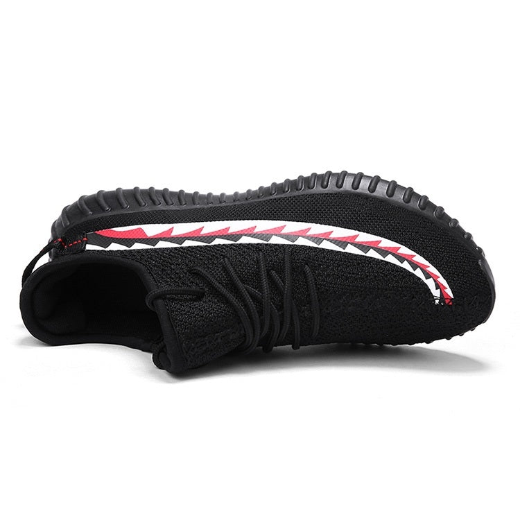 Shark Pattern Breathable Flat Heel Sports Casual Shoes for Men
