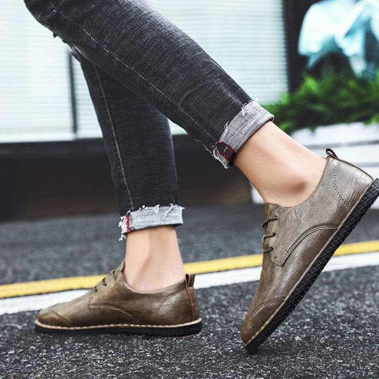 Round Head Outdoor Casual Leather Shoes