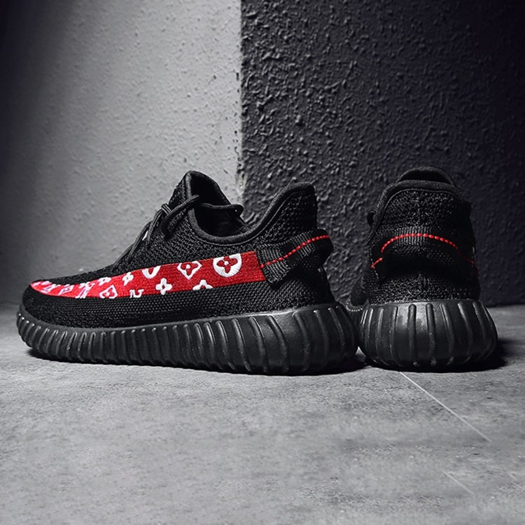 Retro Embroidered Pattern Breathable Flat Heel Sports Casual Shoes for Men