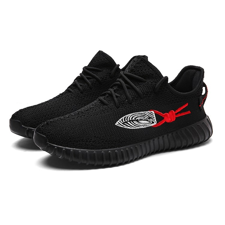 Flying Woven Cloth Breathable Flat Heel Sports Casual Shoes for Men