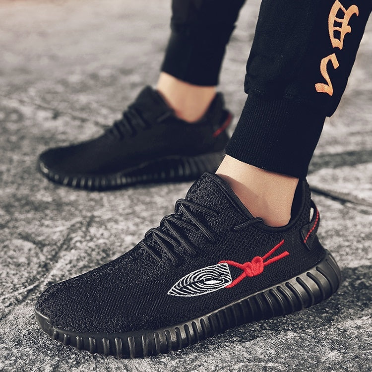 Flying Woven Cloth Breathable Flat Heel Sports Casual Shoes for Men