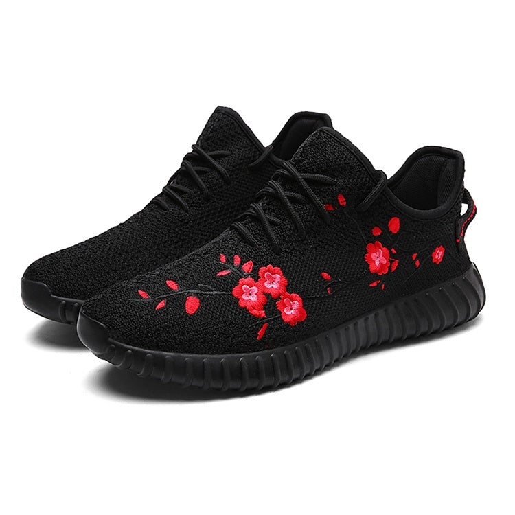 Flying Woven Cloth Breathable Flat Heel Sports Casual Shoes for Men