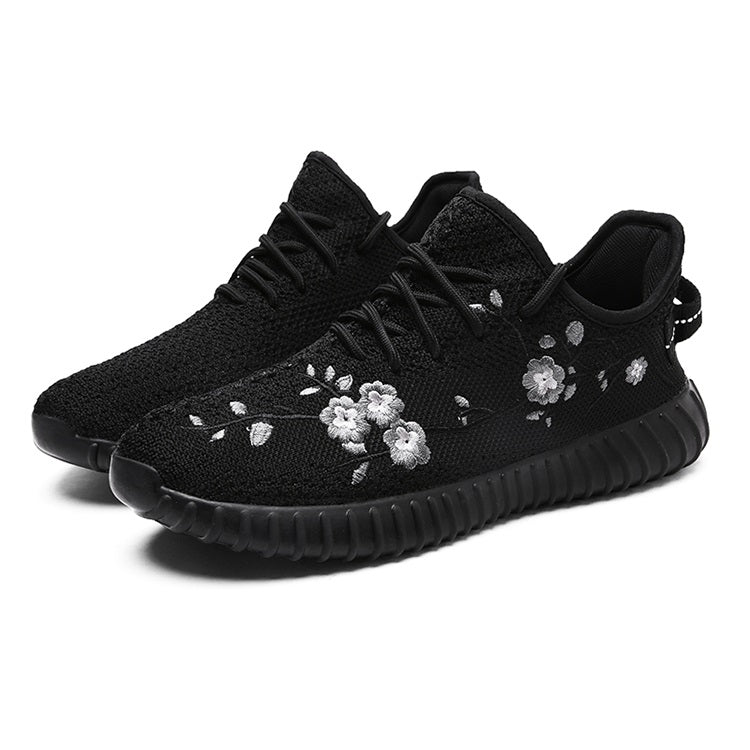 Flying Woven Cloth Breathable Flat Heel Sports Casual Shoes for Men