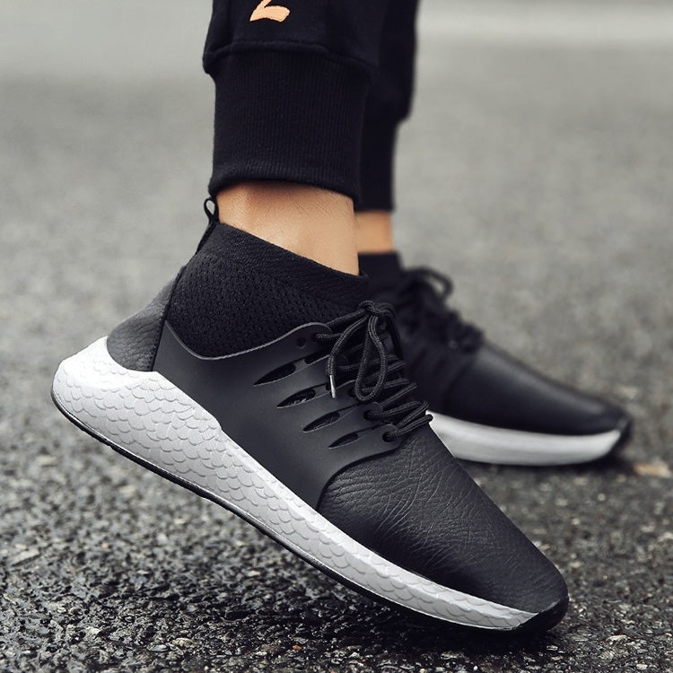 PU Leather Breathable Shockproof Socks Shoes High-top Shoes Sports Casual Shoes for Men