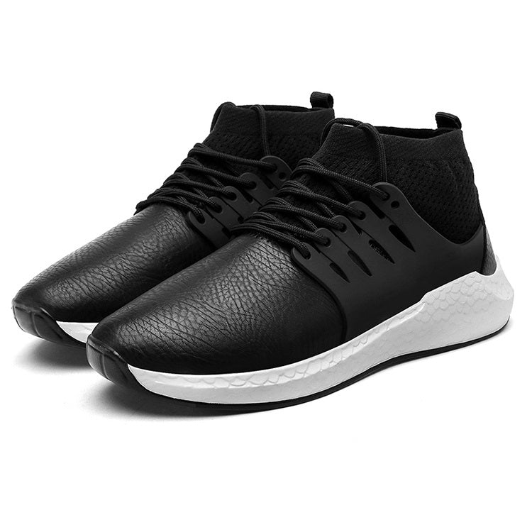 PU Leather Breathable Shockproof Socks Shoes High-top Shoes Sports Casual Shoes for Men