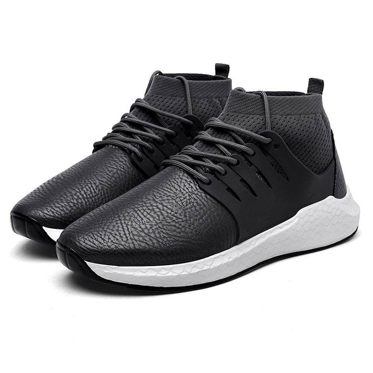 PU Leather Breathable Shockproof Socks Shoes High-top Shoes Sports Casual Shoes for Men