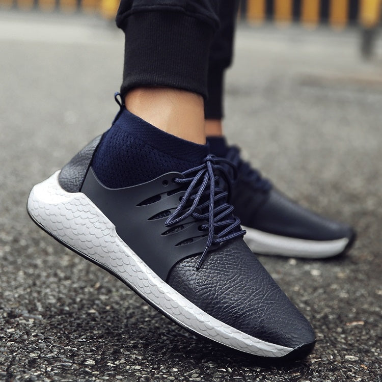 PU Leather Breathable Shockproof Socks Shoes High-top Shoes Sports Casual Shoes for Men
