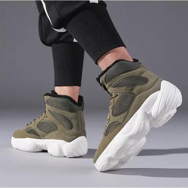 Casual Plus Velvet Lace Up Men High Top Warm Shoes