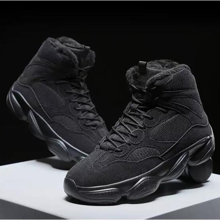 Casual Plus Velvet Lace Up Men High Top Warm Shoes