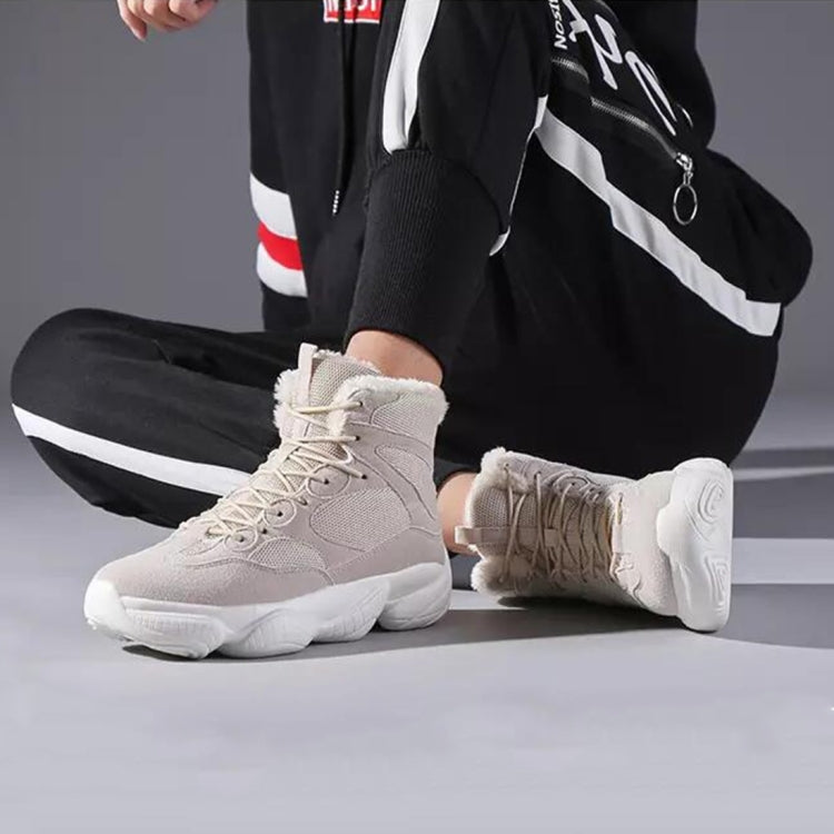 Casual Plus Velvet Lace Up Men High Top Warm Shoes
