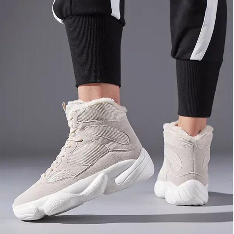 Casual Plus Velvet Lace Up Men High Top Warm Shoes