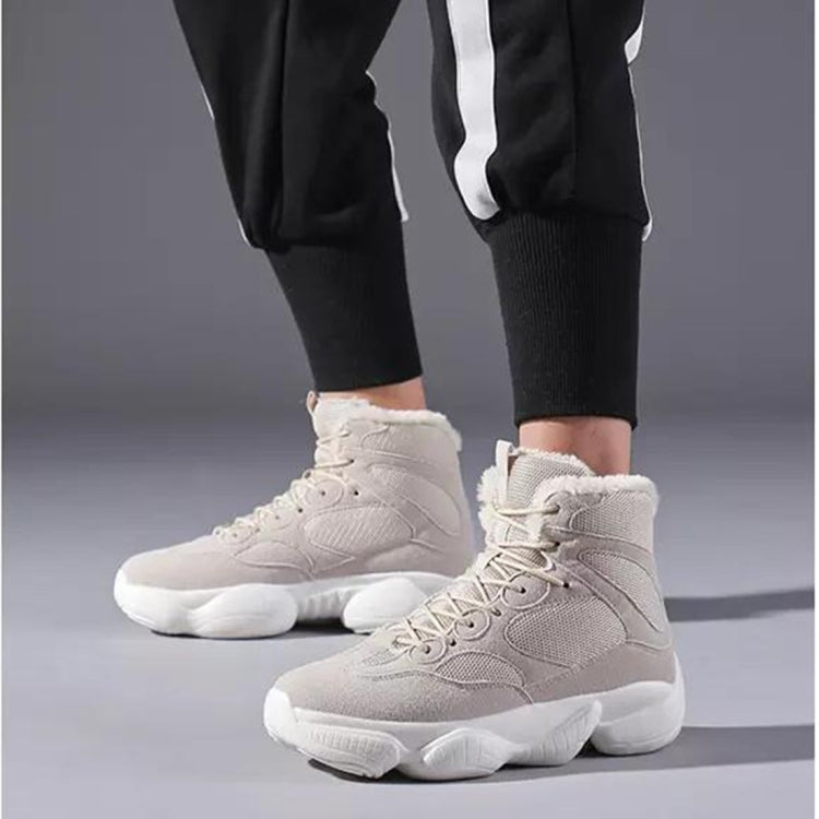 Casual Plus Velvet Lace Up Men High Top Warm Shoes