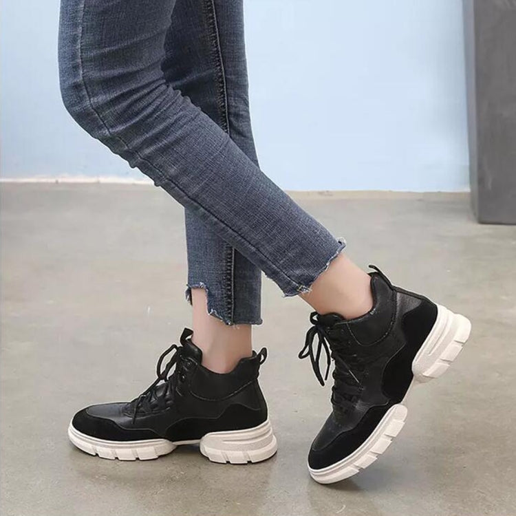 Fashion Sports Shoes Wild Casual PU Leather High-top Girl Shoes