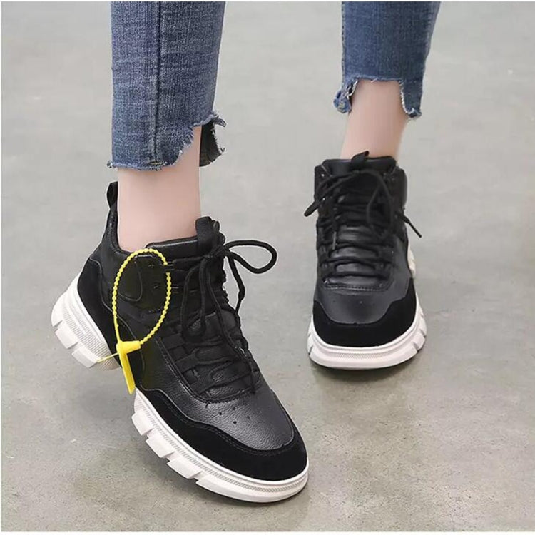 Fashion Sports Shoes Wild Casual PU Leather High-top Girl Shoes