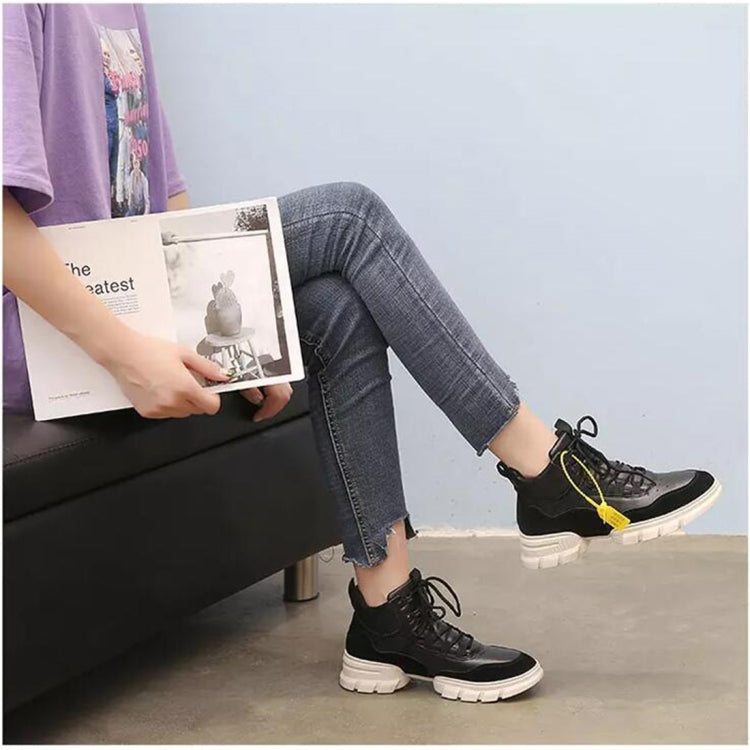 Fashion Sports Shoes Wild Casual PU Leather High-top Girl Shoes