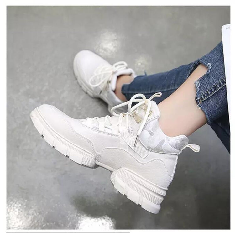 Fashion Sports Shoes Wild Casual PU Leather High-top Girl Shoes