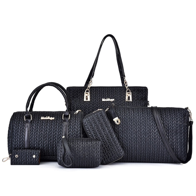 6 in 1 Weave Pattern PU Shoulder Bag Ladies Handbag Messenger Bag