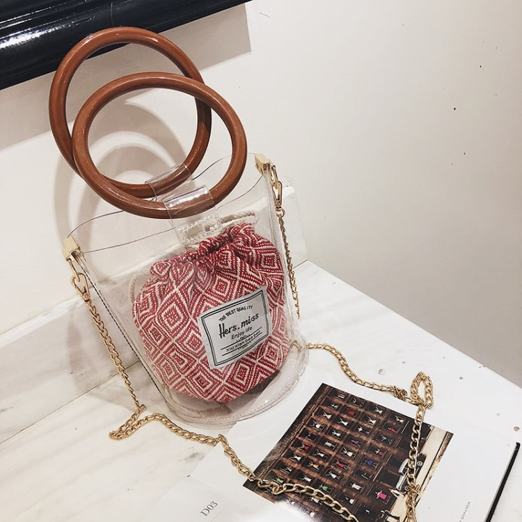 Transparent Plastics Single Shoulder Bag Messenger Bag Chain Bag Ladies Handbag