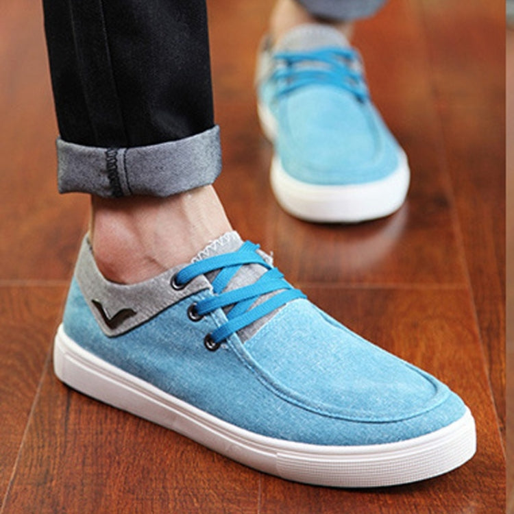 Solid Color Breathable Lace-up Fashion Casual Canvas Shoes for Men