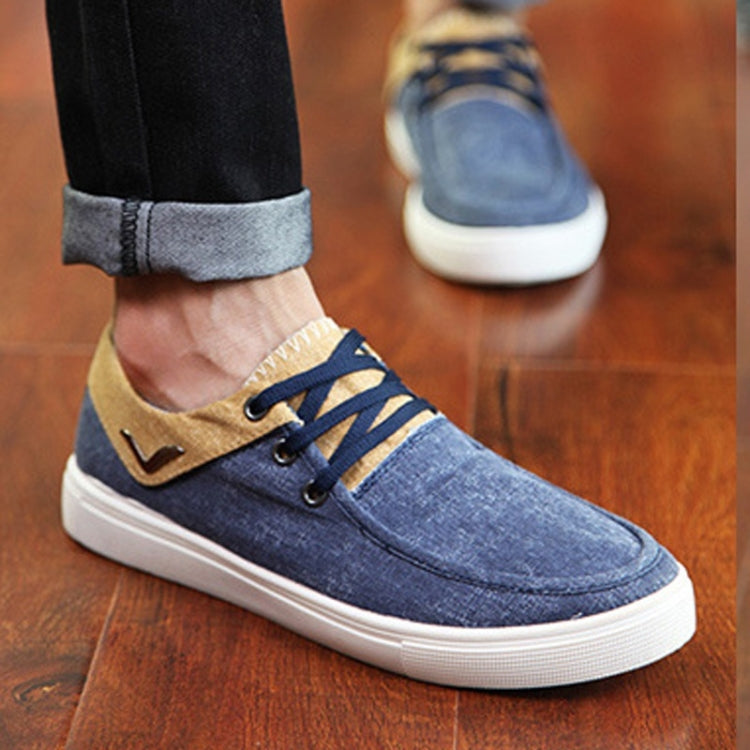 Solid Color Breathable Lace-up Fashion Casual Canvas Shoes for Men