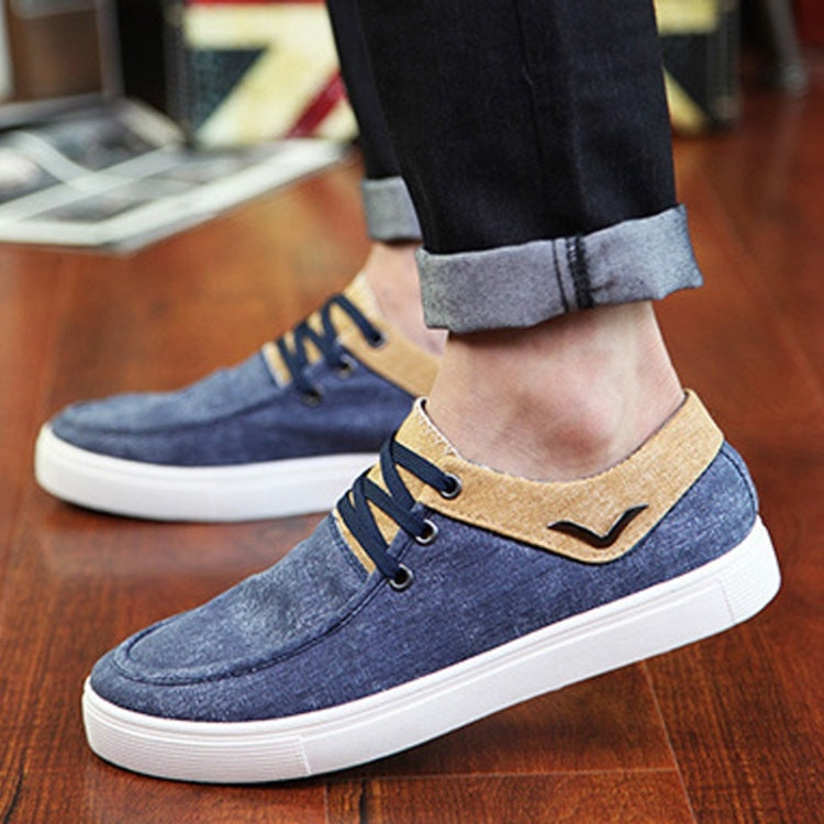Solid Color Breathable Lace-up Fashion Casual Canvas Shoes for Men