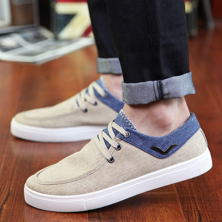 Solid Color Breathable Lace-up Fashion Casual Canvas Shoes for Men