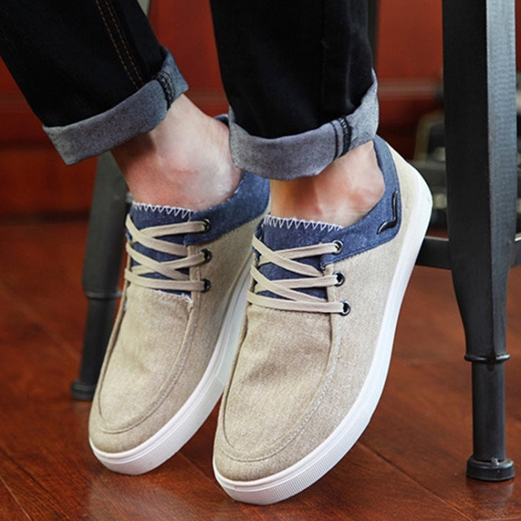 Solid Color Breathable Lace-up Fashion Casual Canvas Shoes for Men
