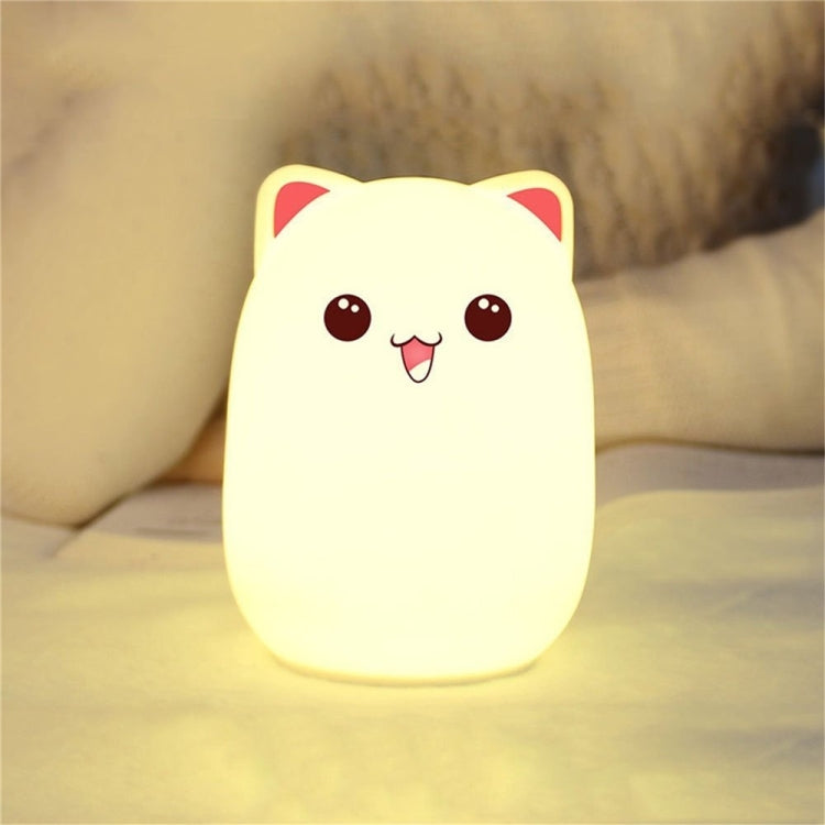 YWXLight Color Change Cat Shape USB Rechargeable LED Silicone Soft Nightlight