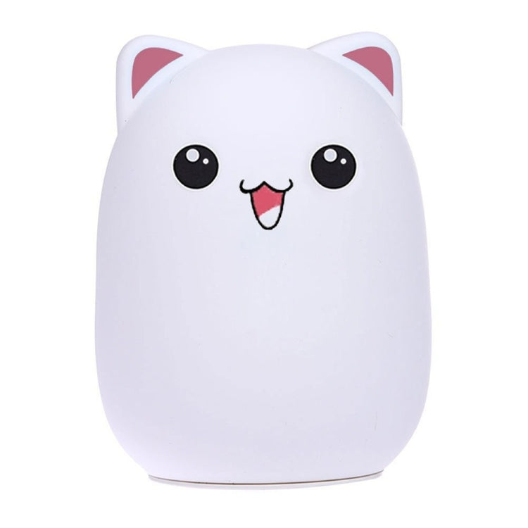 YWXLight Color Change Cat Shape USB Rechargeable LED Silicone Soft Nightlight