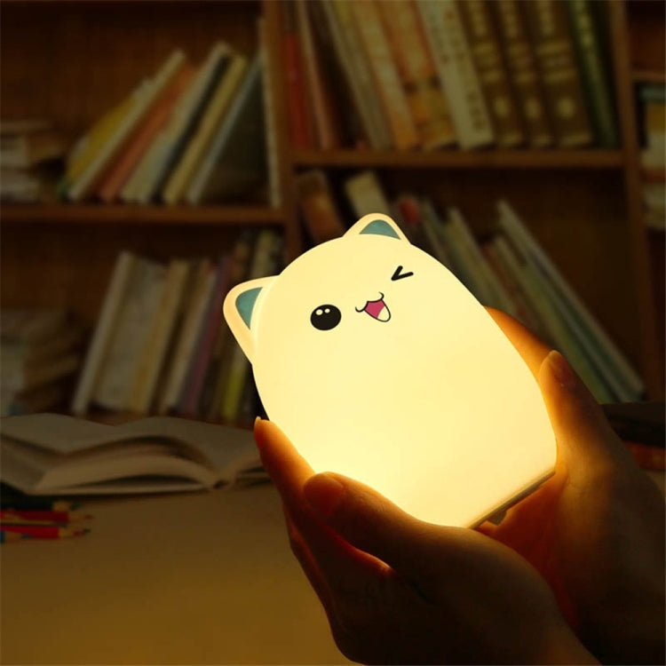 YWXLight Color Change Cat Shape USB Rechargeable LED Silicone Soft Nightlight