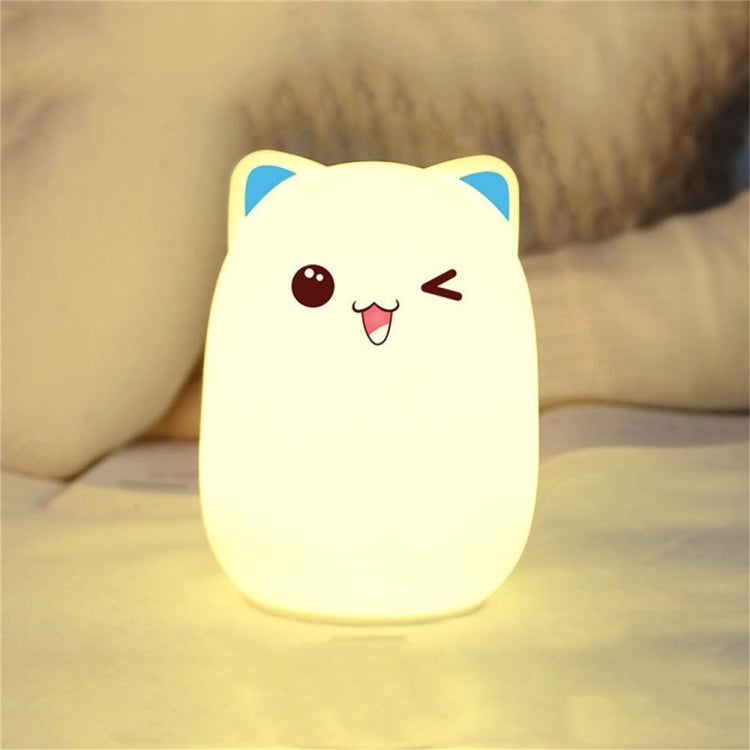 YWXLight Color Change Cat Shape USB Rechargeable LED Silicone Soft Nightlight