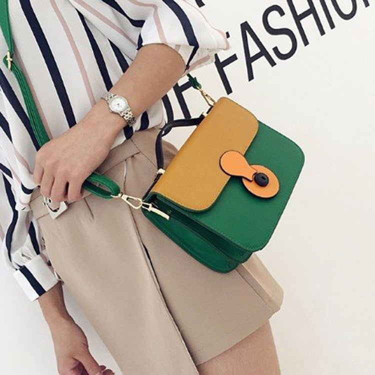 Double-color Matching PU Leather Single Shoulder Bag Ladies Handbag Messenger Bag